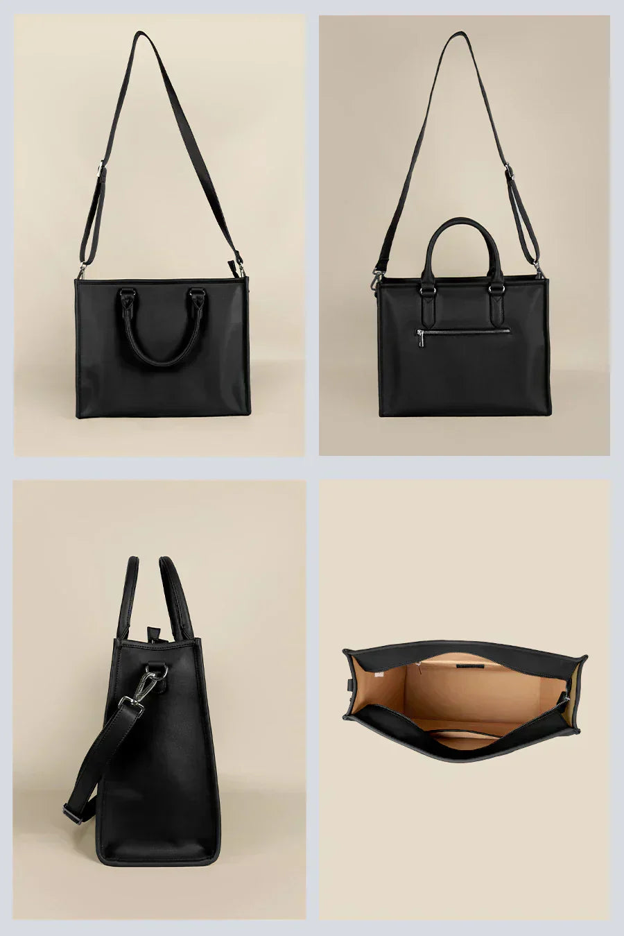 The House Of Ganges Charlotte Box Vegan Leather Tote Bag