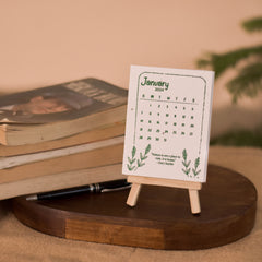 Scrapshala Plantable calendar 2025 seed paper | Eco-friendly | With wooden easel stand