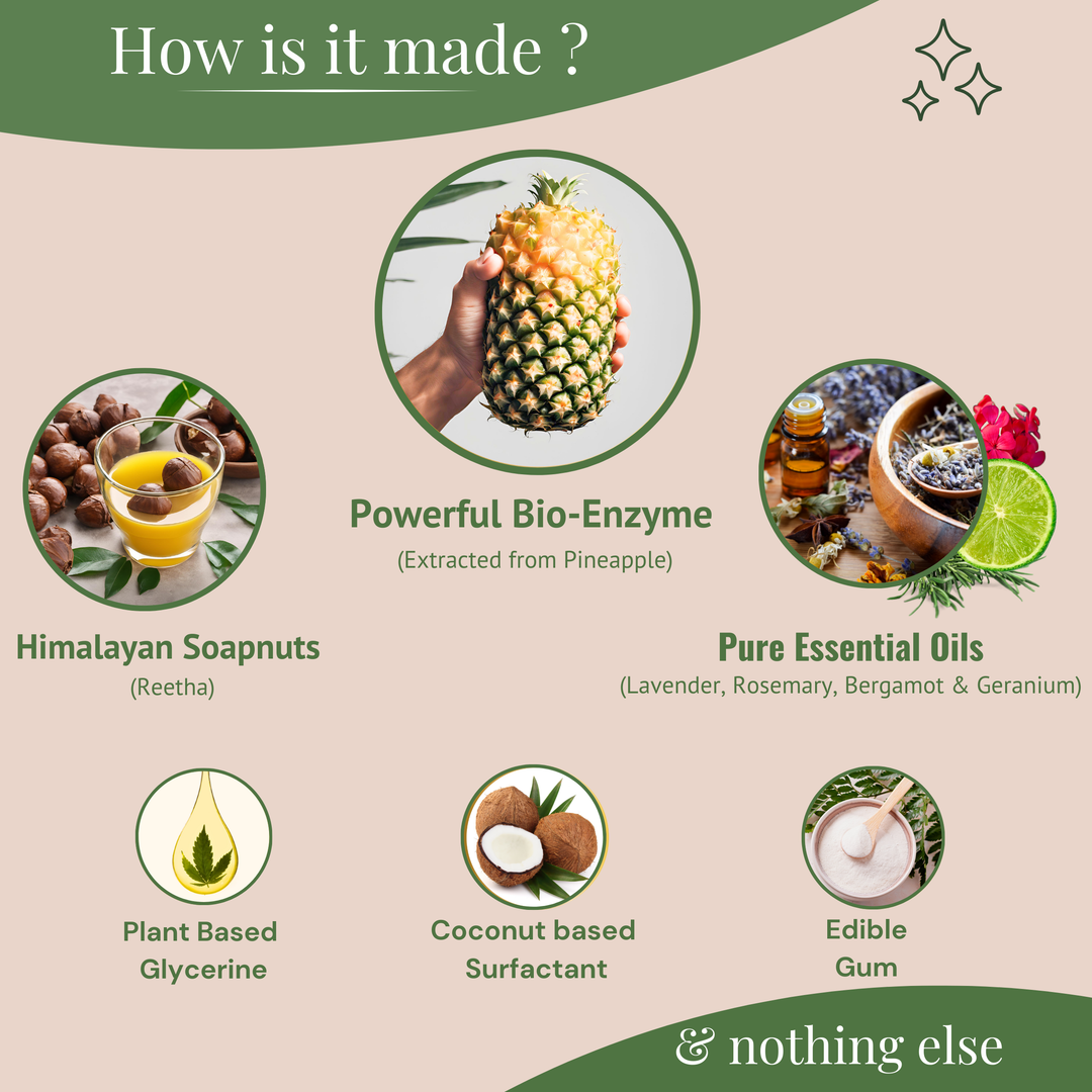 Forest Lab Natural Floor Cleaner | Organic & Herbal Floor Cleaner, Powered by Enzymes & Soapnut | Kills 99.9% germs | Baby & Pet Safe | Marble, Tiles, Wood & Granite Floor Cleaner