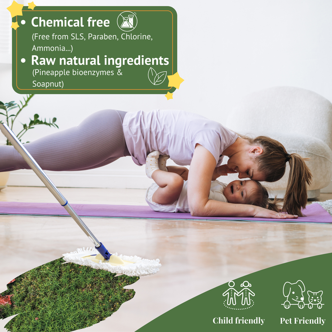 Forest Lab Natural Floor Cleaner | Organic & Herbal Floor Cleaner, Powered by Enzymes & Soapnut | Kills 99.9% germs | Baby & Pet Safe | Marble, Tiles, Wood & Granite Floor Cleaner