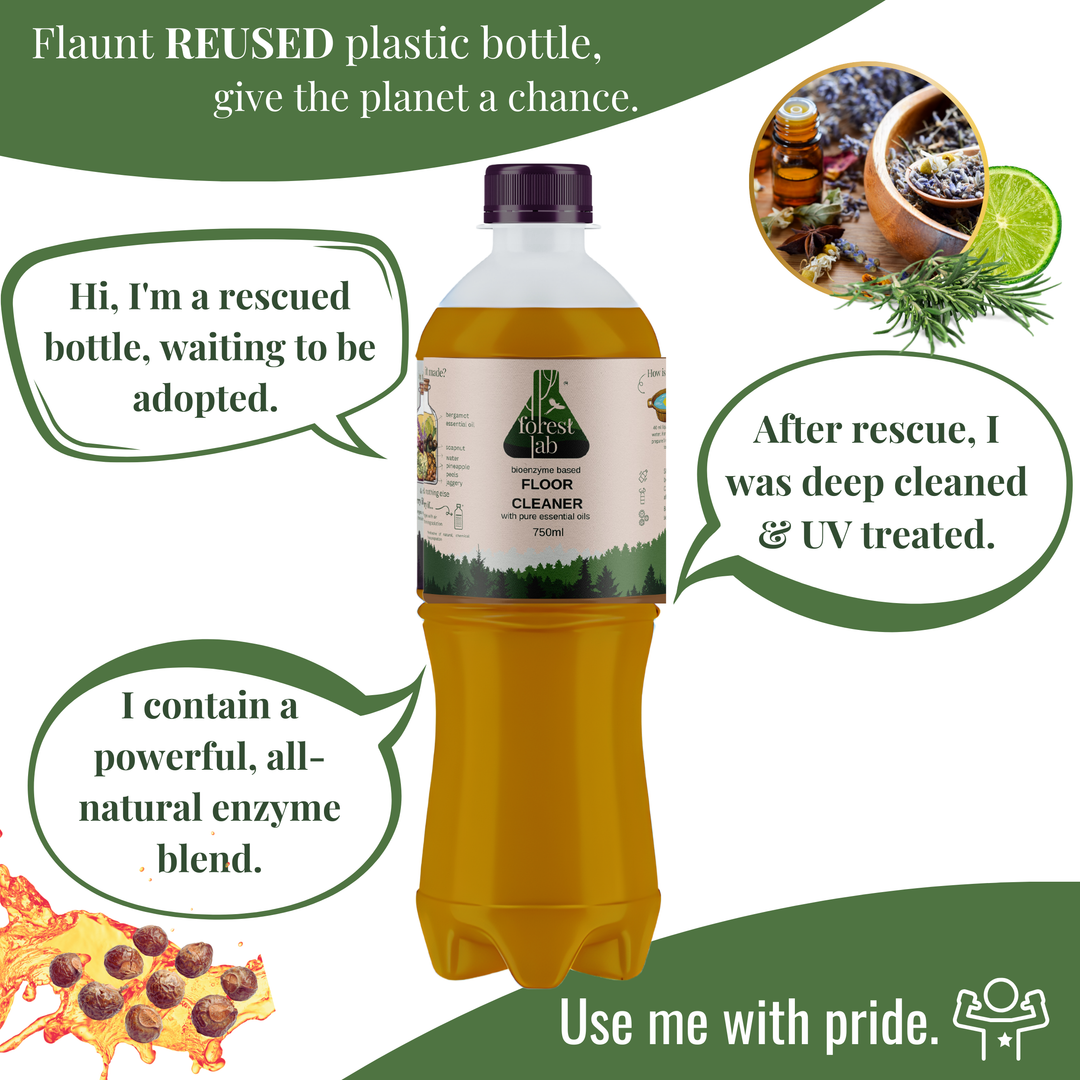 Forest Lab Natural Floor Cleaner | Organic & Herbal Floor Cleaner, Powered by Enzymes & Soapnut | Kills 99.9% germs | Baby & Pet Safe | Marble, Tiles, Wood & Granite Floor Cleaner