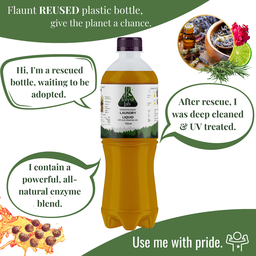 Forest Lab Laundry Liquid Detergent| Powered by Bio-Enzymes & Soapnuts | Pure Essential Oils - Lavender & Geranium