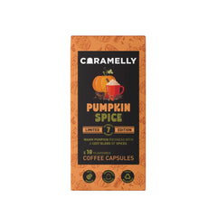 Caramelly Pumpkin Spice Nespresso Compatible Coffee Pods, 10 Pods Intensity - 7 | Medium Roast | Aluminium Coffee Capsules | No Added Sugar | 100% Arabica