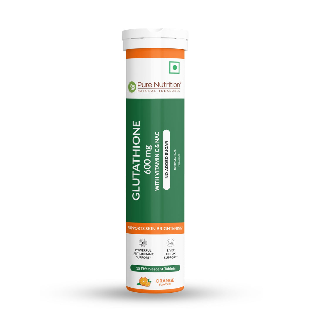 Glutathione 600mg with Vitamin C & Saffron  15 Effervescent Skin Glow Tablets