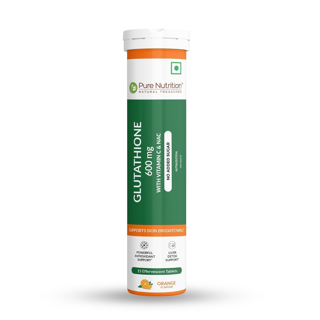 Glutathione 600mg with Vitamin C & Saffron  15 Effervescent Skin Glow Tablets
