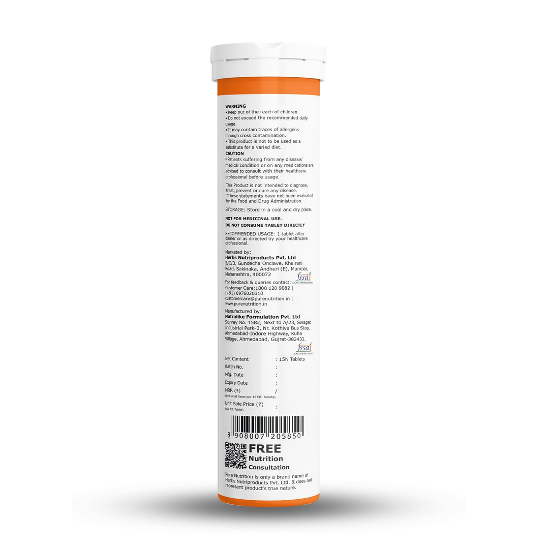 Glutathione 600mg with Vitamin C & Saffron  15 Effervescent Skin Glow Tablets