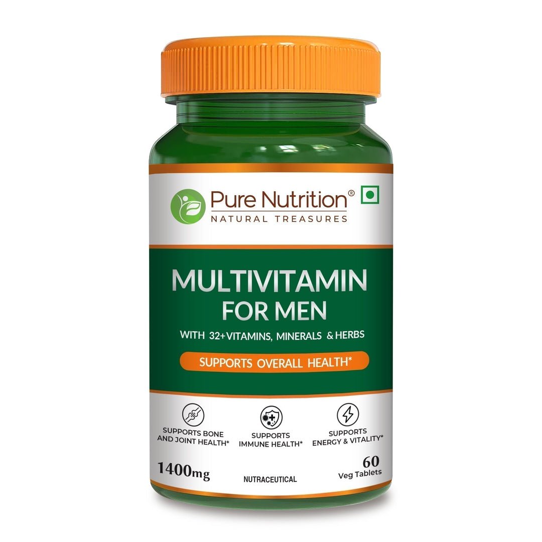 Multivitamin for Men - 60 Vegetarian Tablets | Daily Wellness with 32+ Vitamins, Minerals, and Herbal Extracts