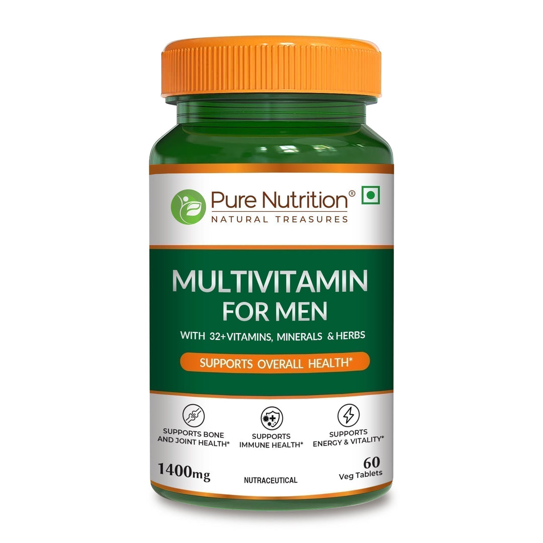 Multivitamin for Men - 60 Vegetarian Tablets | Daily Wellness with 32+ Vitamins, Minerals, and Herbal Extracts