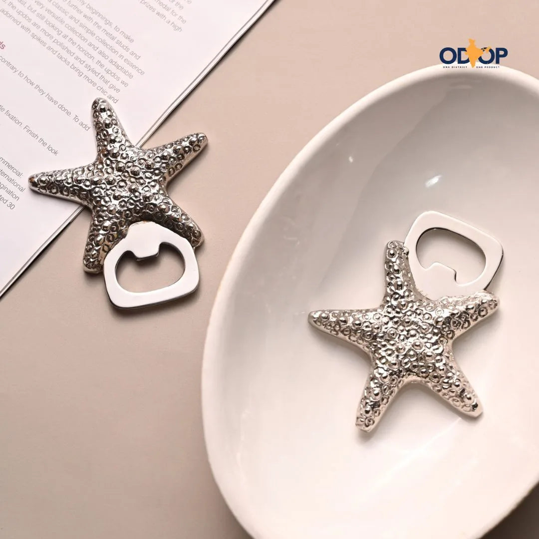 Pravaah Meen (Starfish) Brass Bottle Opener | Made in Solid Brass | Bar Accessories
