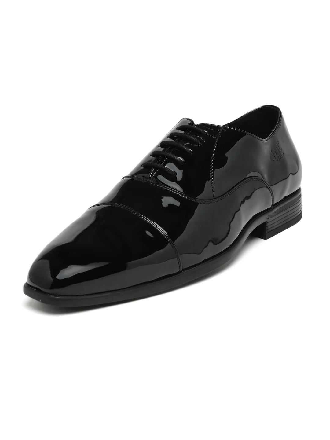 Suit Up Patent Black Cap-Toe Oxford Shoes