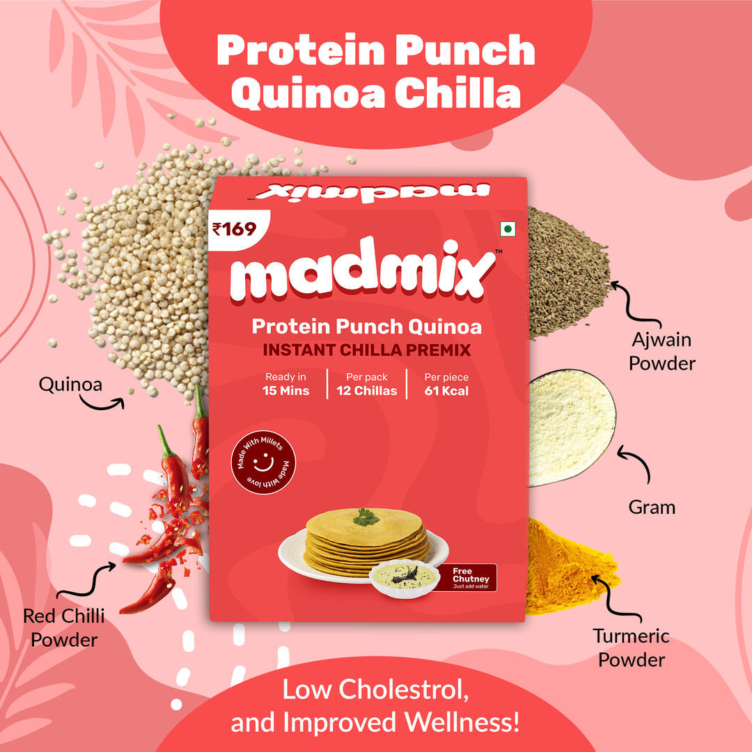 Madmix Quinoa Chilla Premix | Instant Breakfast Mix | 270 g