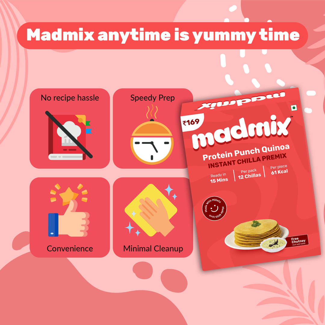 Madmix Quinoa Chilla Premix | Instant Breakfast Mix | 270 g
