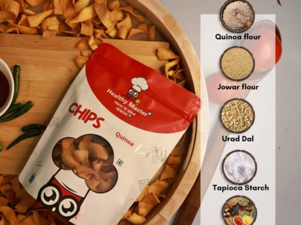 Healthy Master Light & Crispy Quinoa Chips - 200g | Crunchy & Tasty Snack | Millet Chips