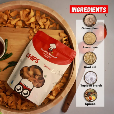Healthy Master Light & Crispy Quinoa Chips - 200g | Crunchy & Tasty Snack | Millet Chips