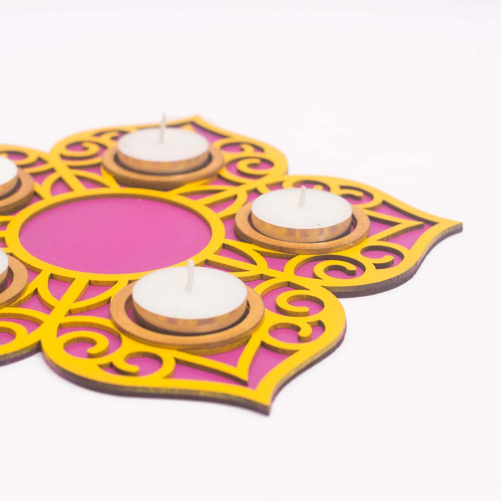 BambaiSe Rangoli Tlight Décor (Rani Pink)