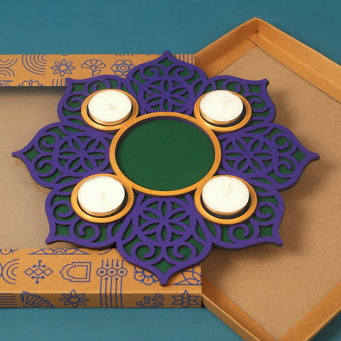 BambaiSe Rangoli Tlight Décor (Purple)
