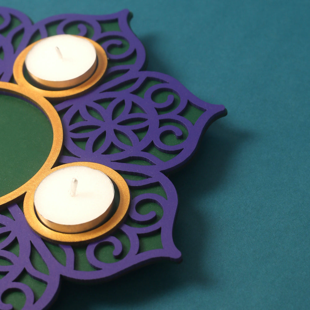 BambaiSe Rangoli Tlight Décor (Purple)