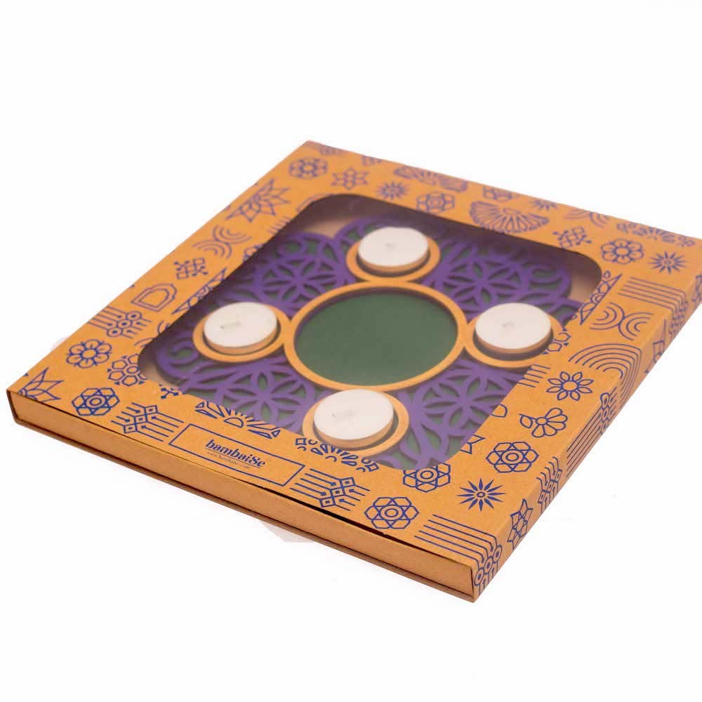 BambaiSe Rangoli Tlight Décor (Purple)