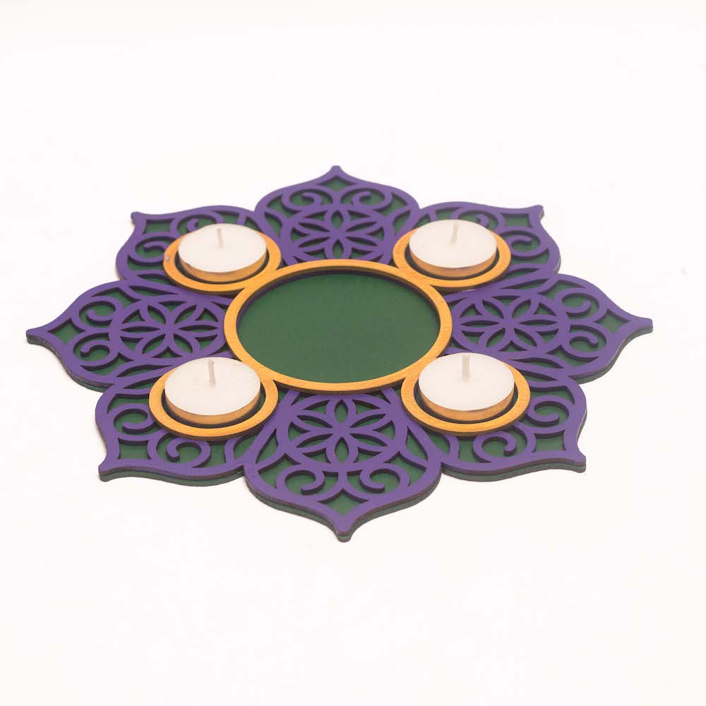 BambaiSe Rangoli Tlight Décor (Purple)