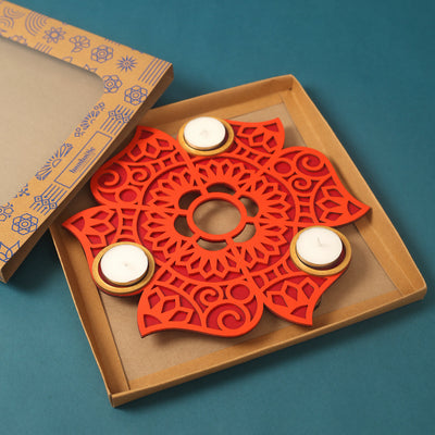 Rangoli Tlight Décor (Orange)