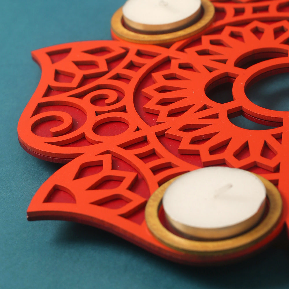 BambaiSe Rangoli Tlight Décor (Orange)