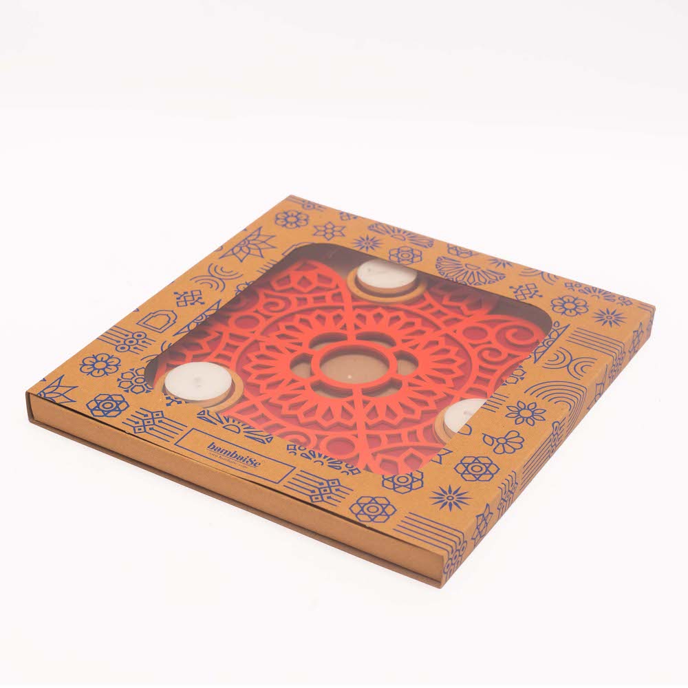 BambaiSe Rangoli Tlight Décor (Orange)