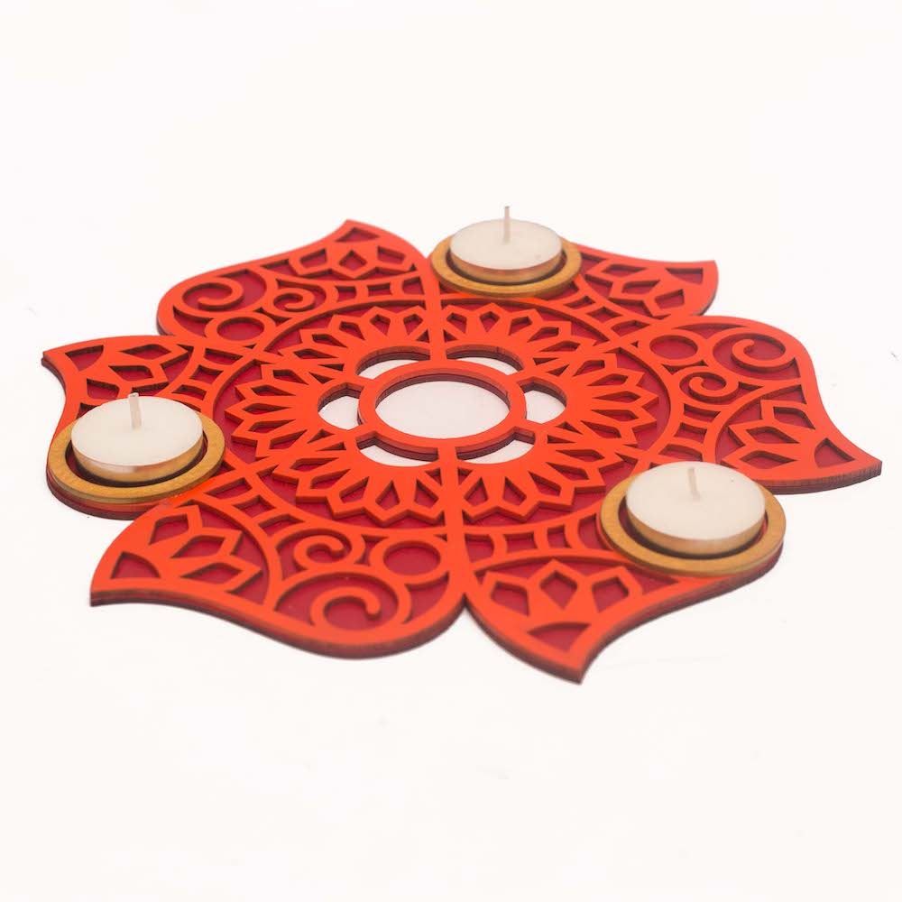 BambaiSe Rangoli Tlight Décor (Orange)