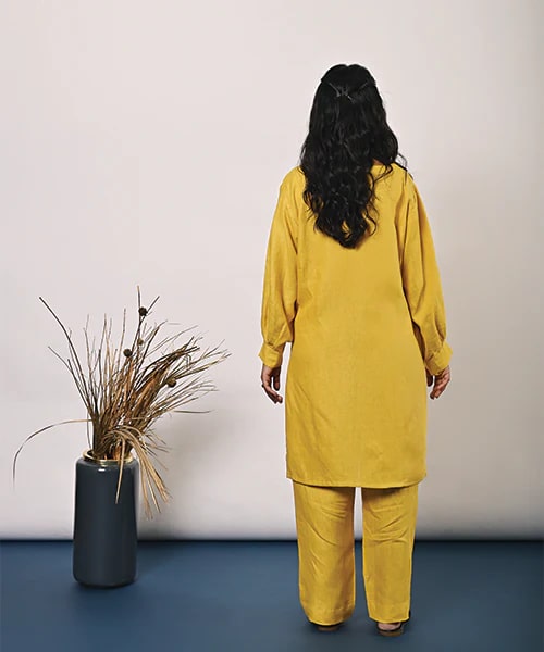 HempZero Radiance Kurta Set - Yellow