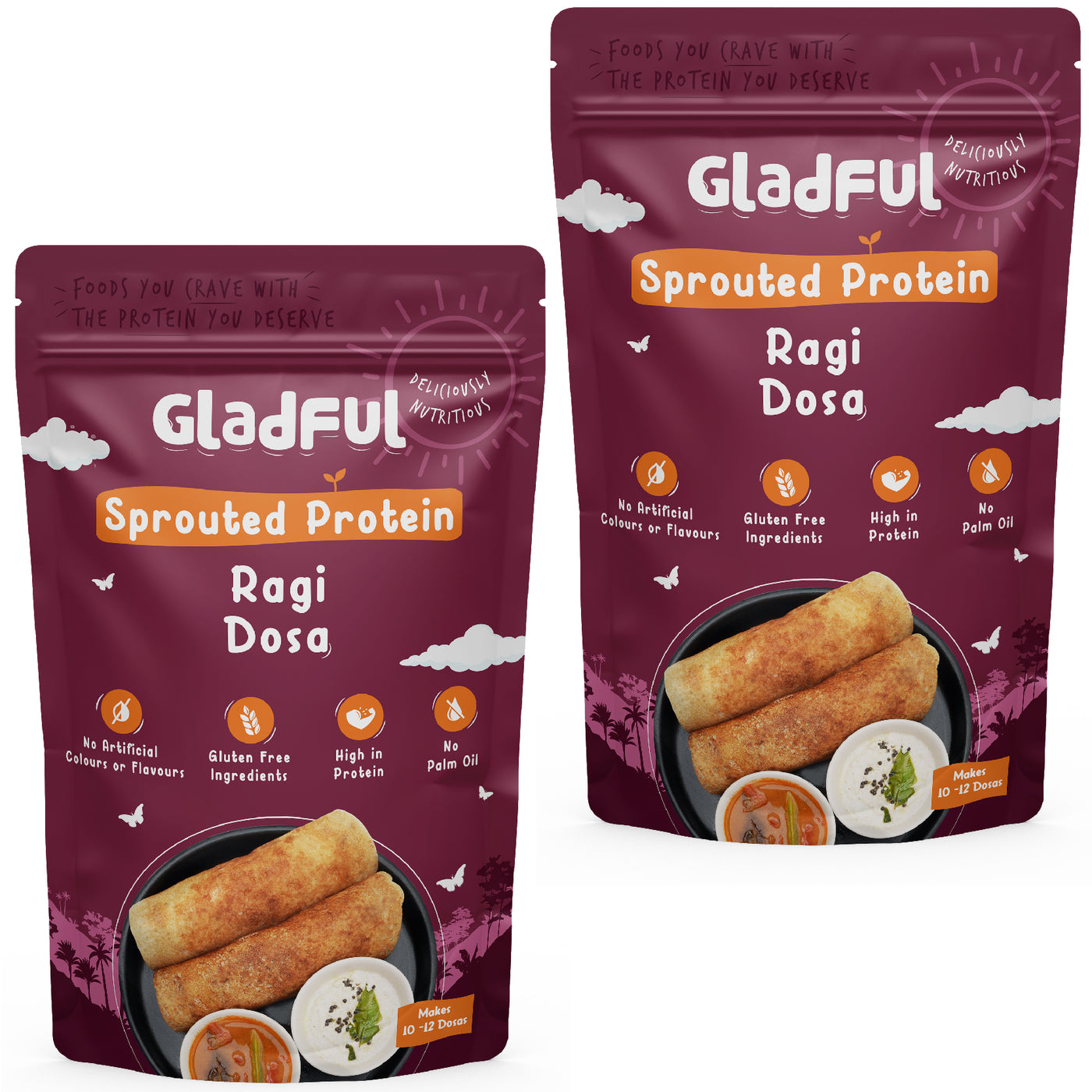 Sprouted dosa amaranth instant mix - protein for families and kids (pack 2) - 400 gms