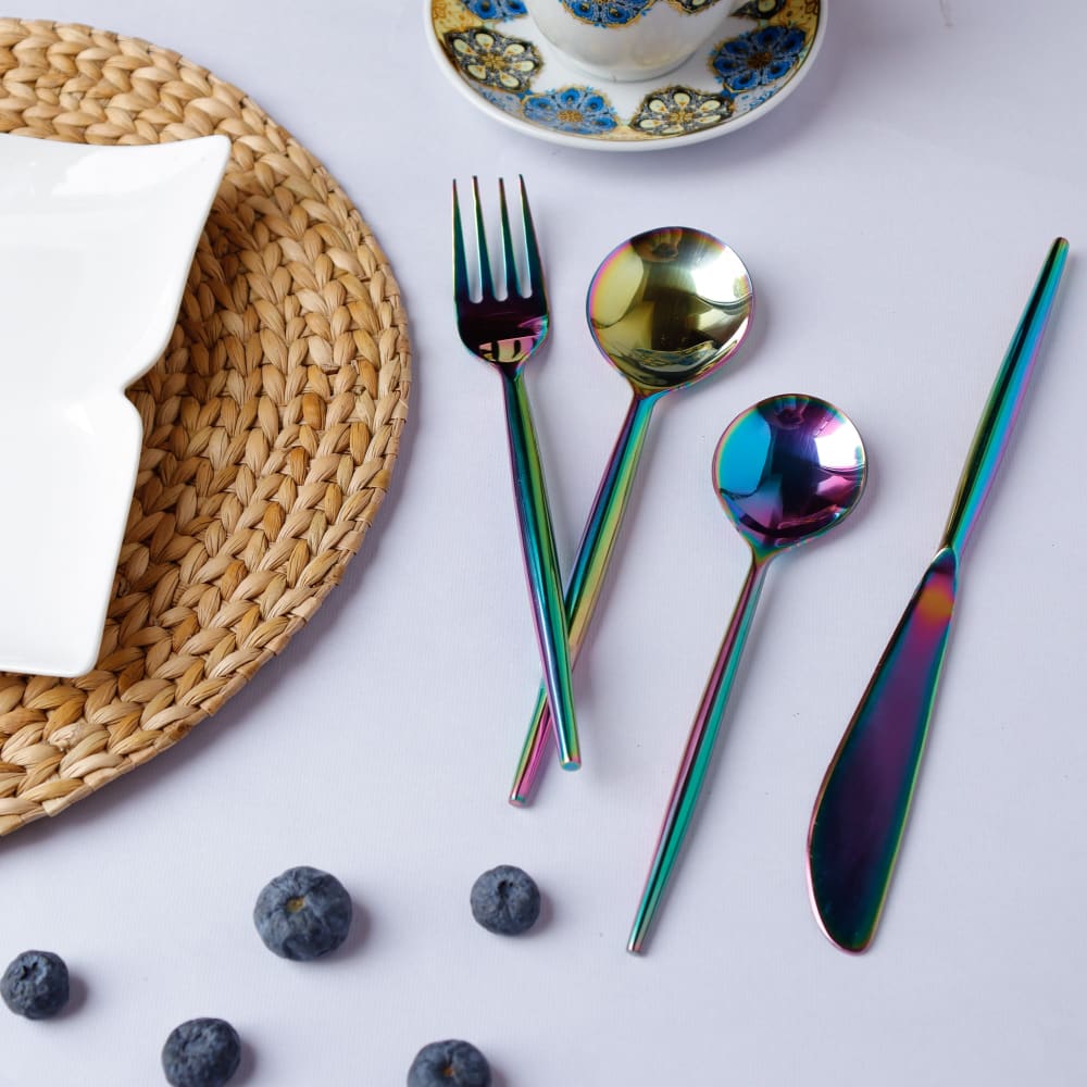 ONEarth Rainbow Steel Cutlery Set - Full
