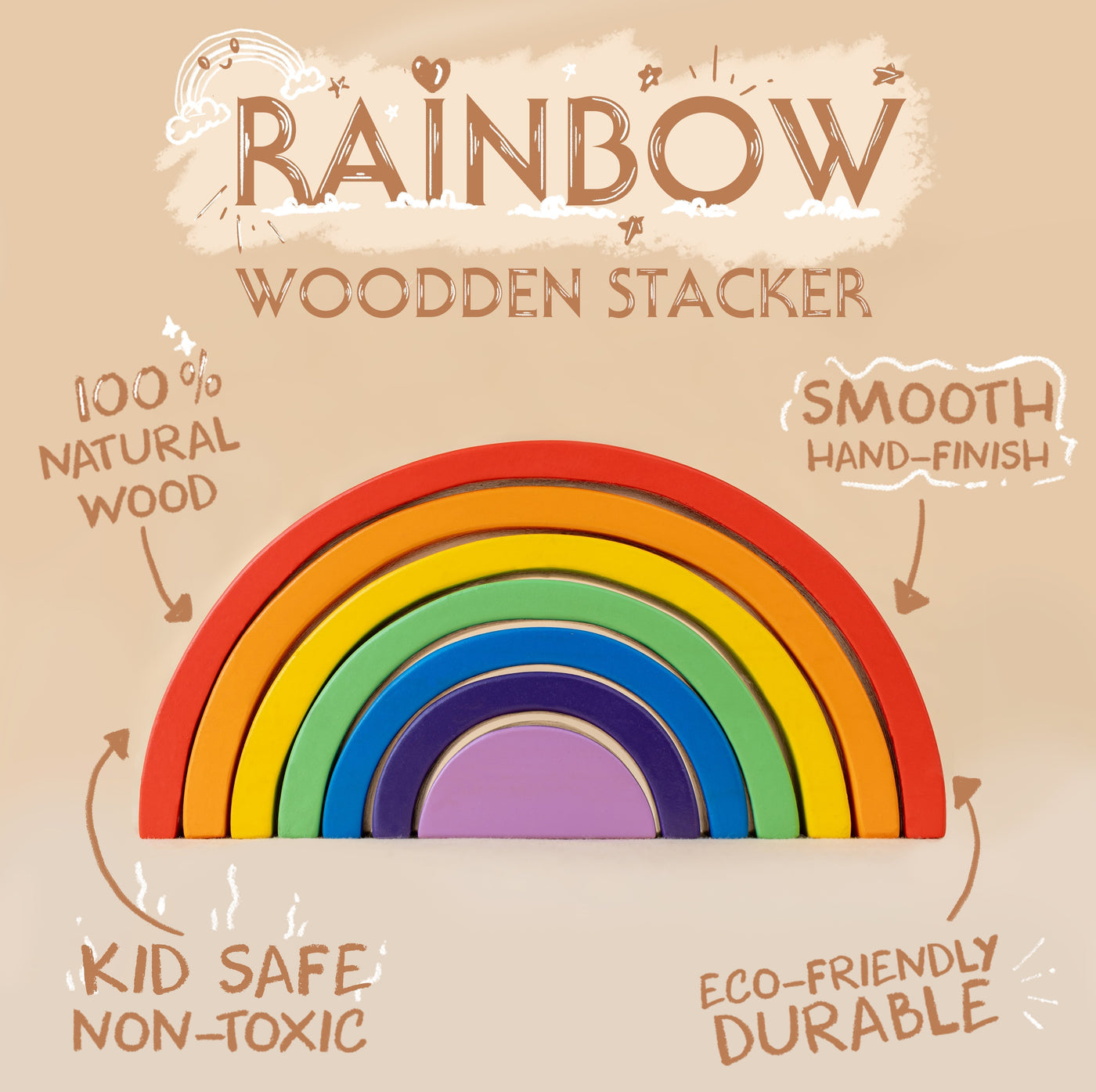 Little Lifters Rainbow Wooden Stacker 