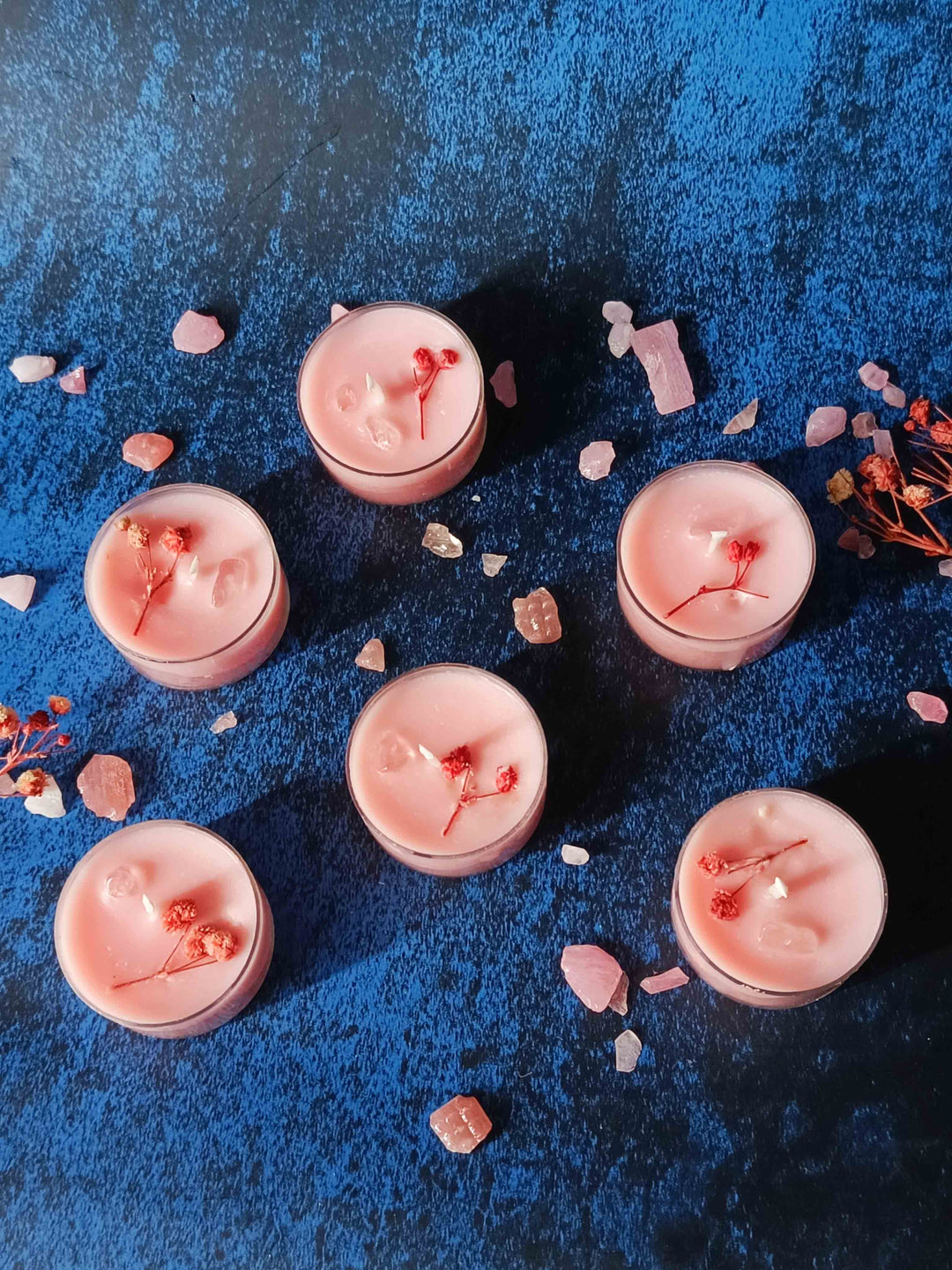 Dry Flowers & Crystal Tealight - Set of 6