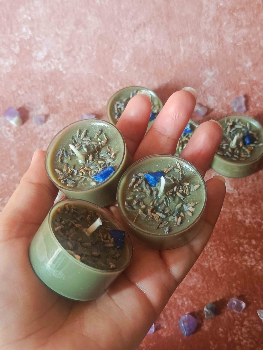 Azurite Crystal Tealight - Set of 6