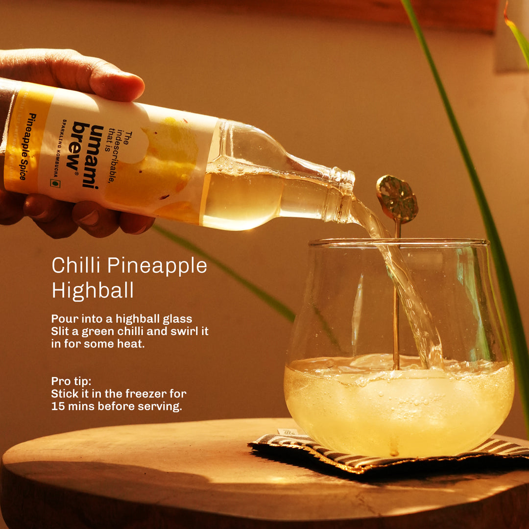 Umami Brew Pineapple Spice Sparkling Kombucha (Pack of 6)