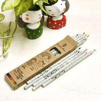 Greenfootprint Recycled news paper colour pencils | set of 10 pencils x 2 packs