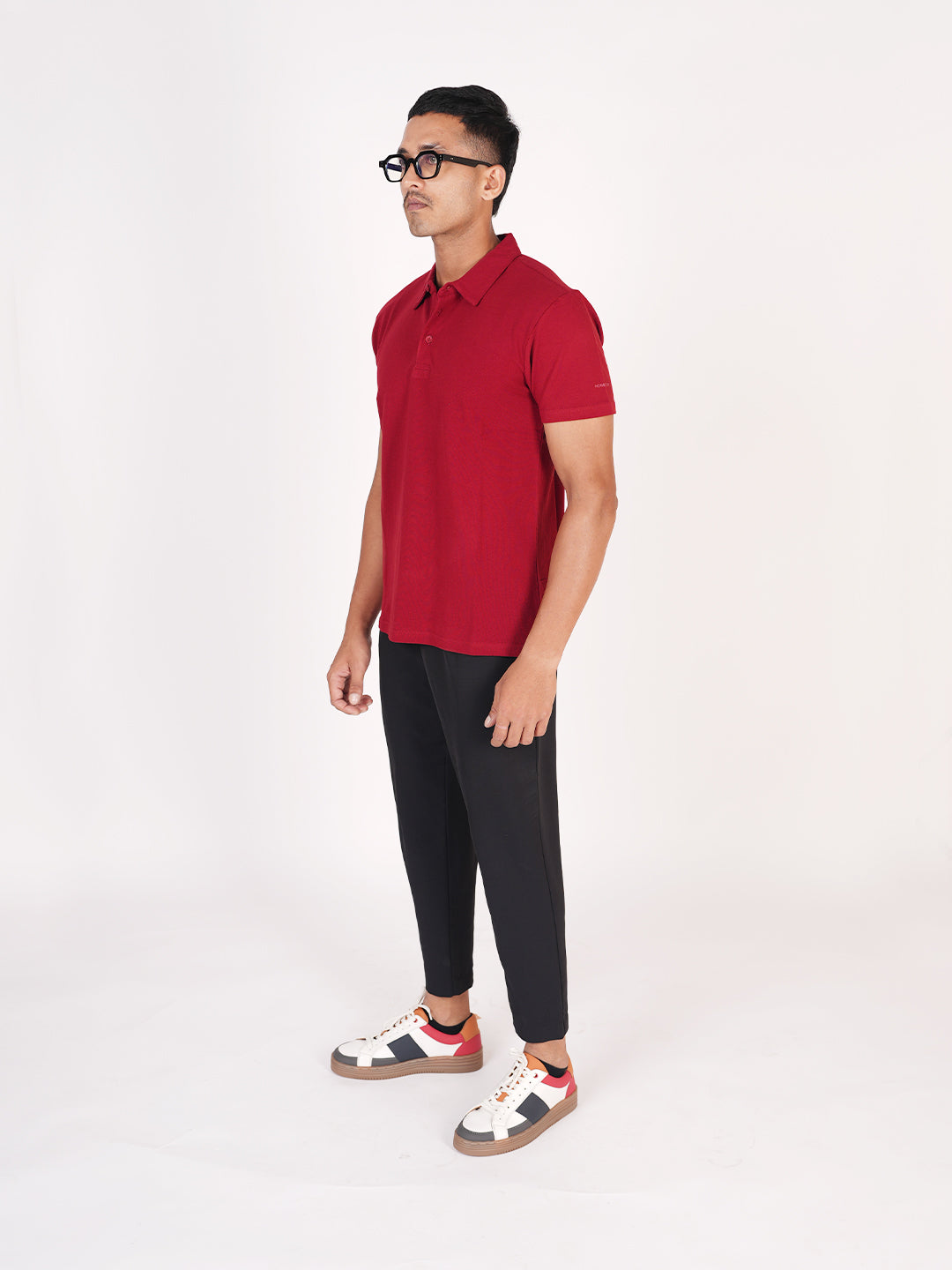 Monkstory Bamboo Cotton Polo Tee - Maroon