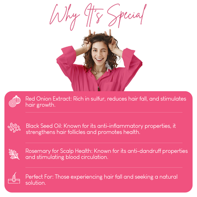 Careberry Hair Squad: Biotin Boost, Rice Water's Volumize Vibes, Red Onion's Anti-Fall Power Trio Pack of 3