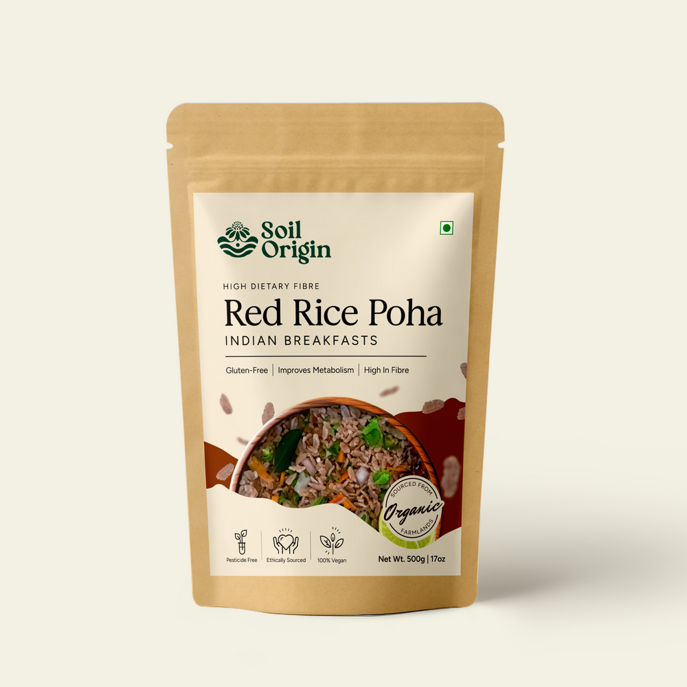 Soil Origin Red Rice Poha (Flakes) - 500 Gm (Pack of 2)