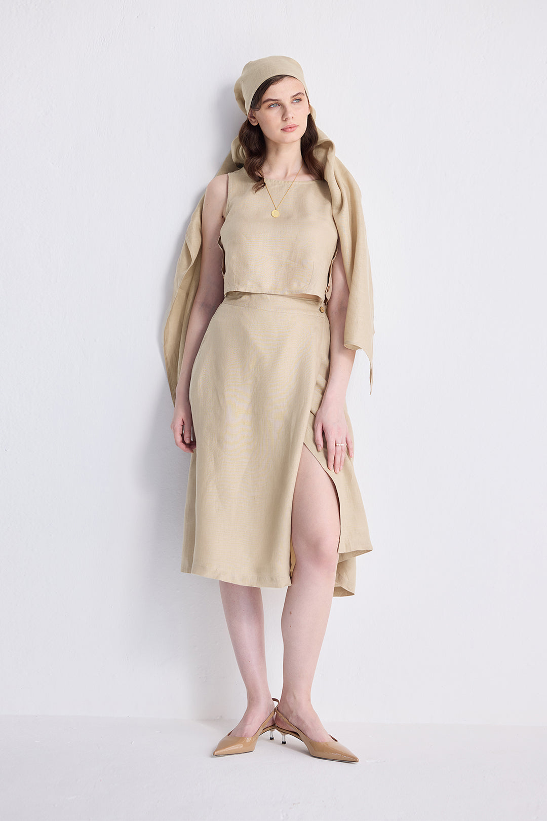 Reistor Boxy Crop Top in Neutral Beige | NEW COLLECTION