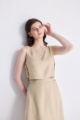 Reistor Boxy Crop Top in Neutral Beige | NEW COLLECTION