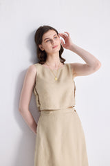 Reistor Boxy Crop Top in Neutral Beige | NEW COLLECTION