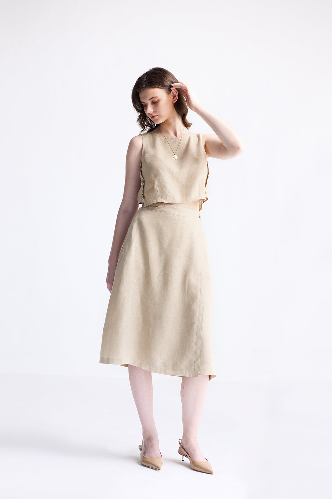 Reistor Boxy Crop Top in Neutral Beige | NEW COLLECTION