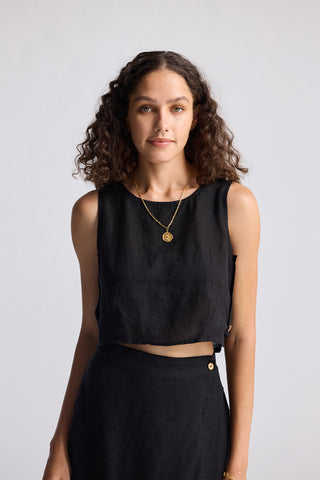 Reistor Boxy Crop Top in Black | NEW COLLECTION