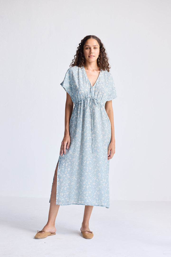 Reistor Gathered Maxi Dress in Floral