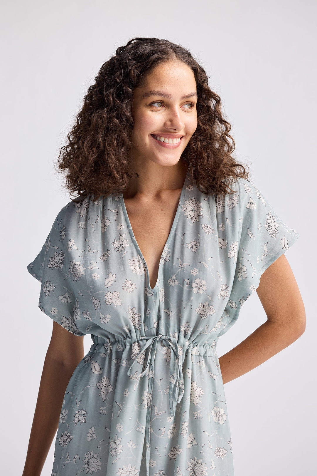 Reistor Gathered Maxi Dress in Floral