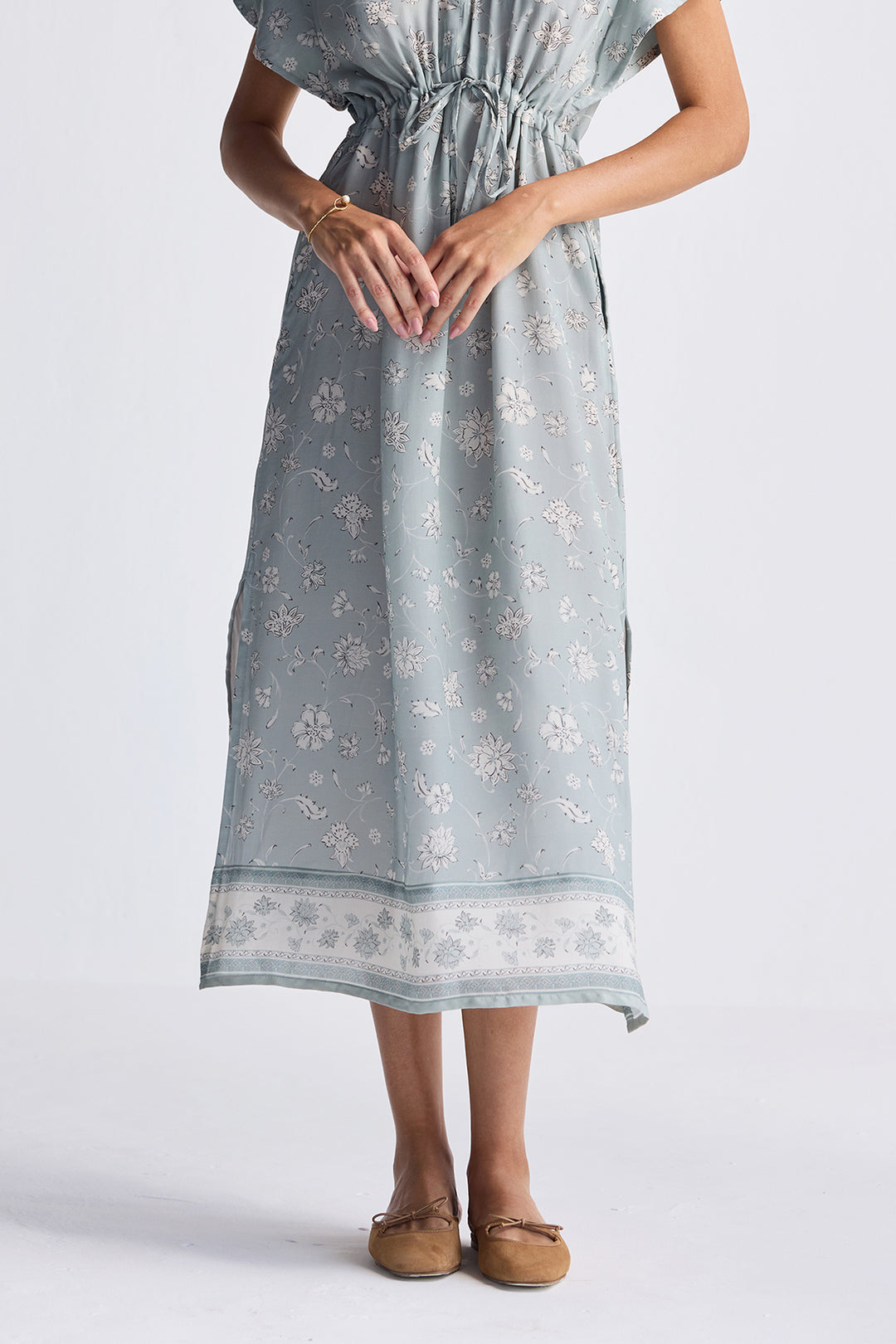Reistor Gathered Maxi Dress in Sage Green | NEW COLLECTION