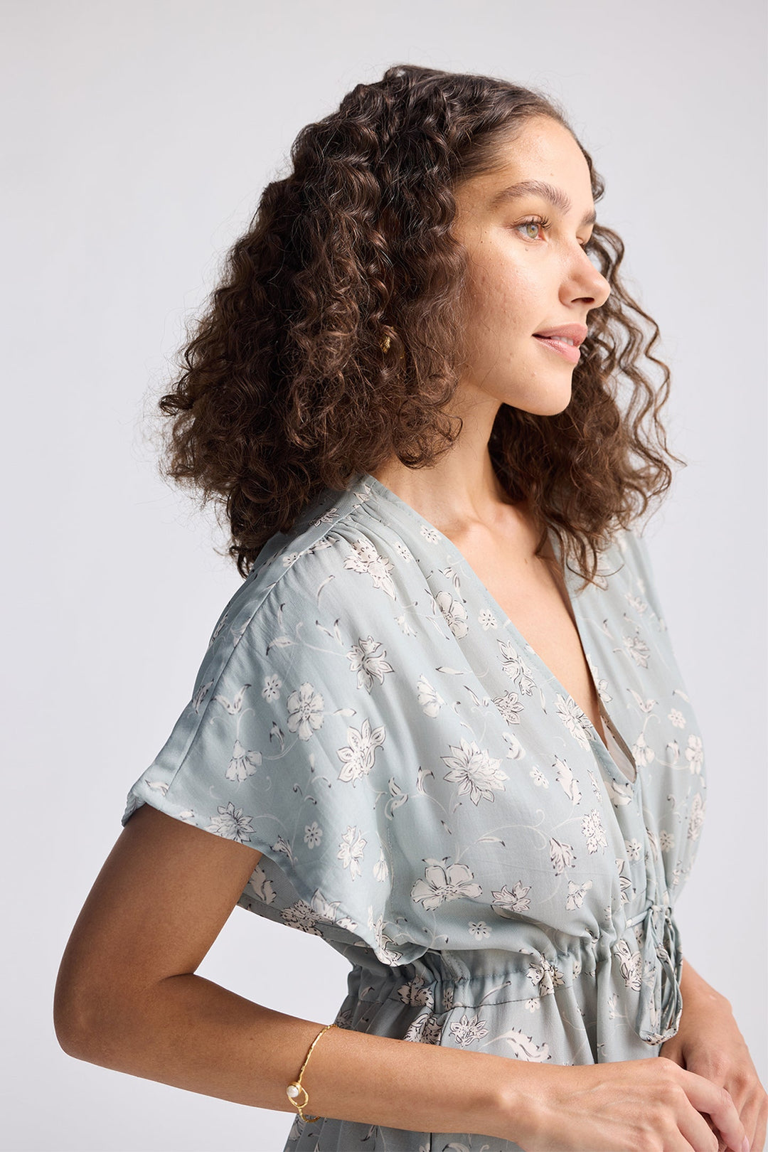 Reistor Gathered Maxi Dress in Floral