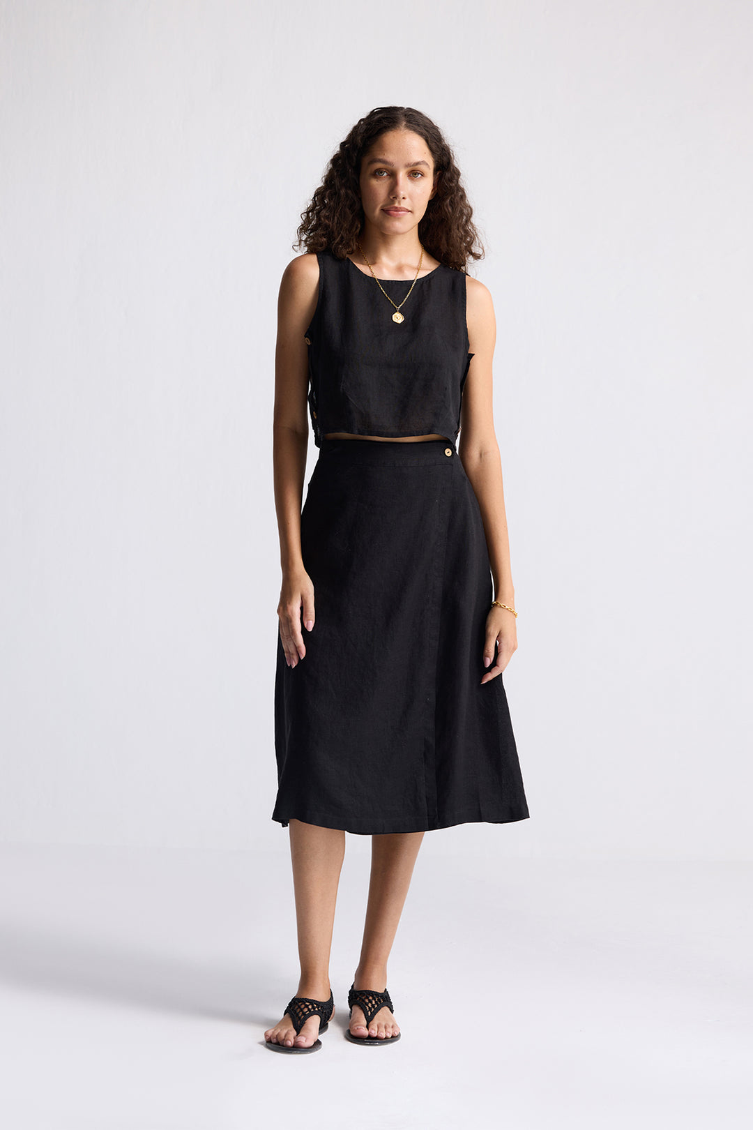 Reistor Overlap Midi Skirt in Black | NEW COLLECTION