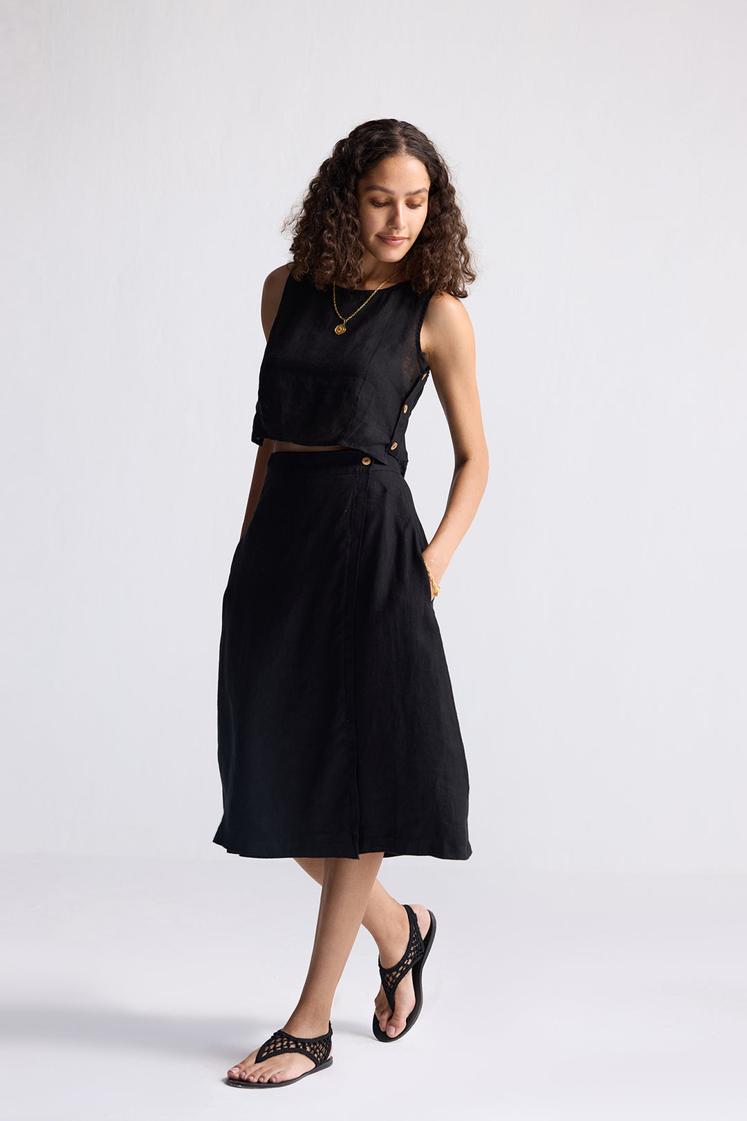 Reistor Overlap Midi Skirt in Black | NEW COLLECTION