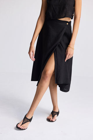 Reistor Overlap Midi Skirt in Black | NEW COLLECTION